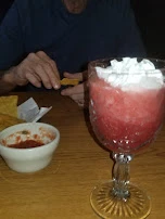 Salsa and Chips and Strawberry Daiquiri